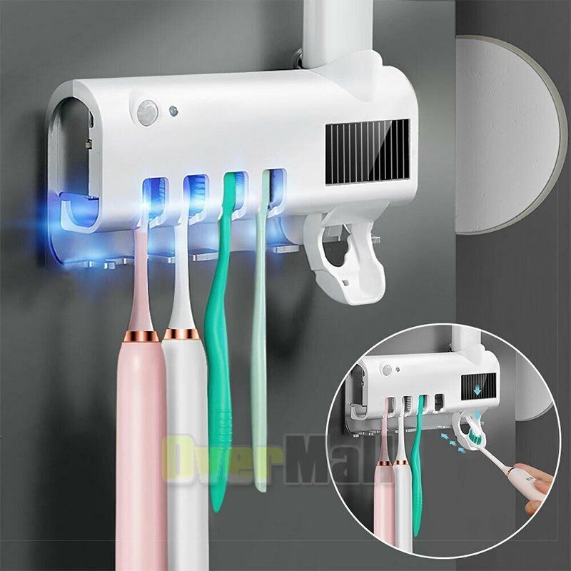 Toothbrush Holder Toothpaste Dispenser With Solar Sterilizer HQ