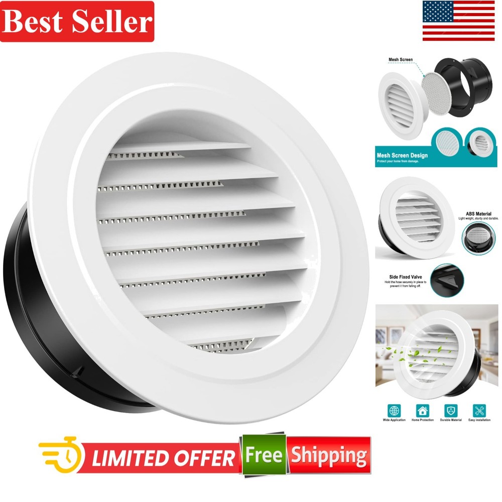6 Inch Round ABS Vent Cover with Built-In Mesh for Improved Ventilation