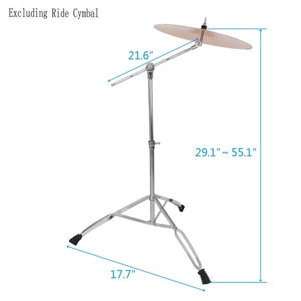 Cymbal Boom Stand Silver Drum Hardware Arm Mount Holder Adapter Percussion