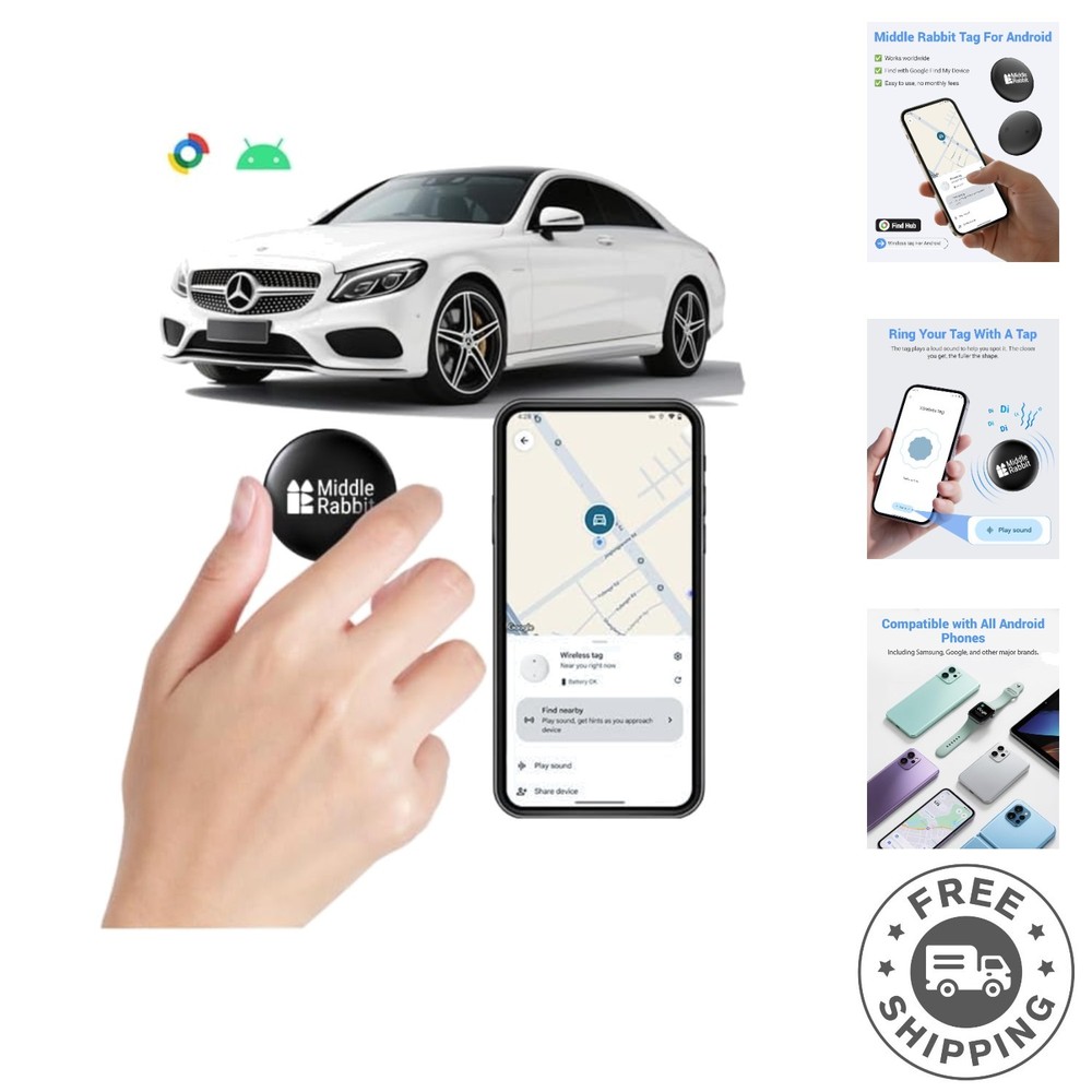 Compact Android GPS Tracker with Google Find Hub Compatibility - Track Anywhere