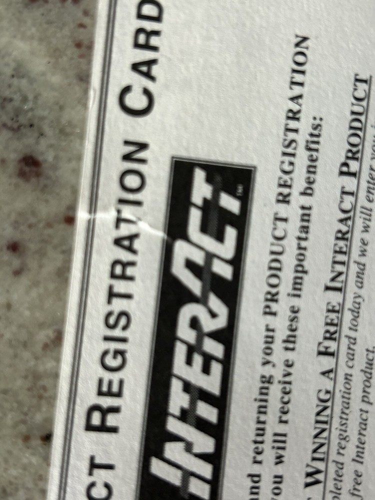 InterAct Product Reg Registration Card Insert