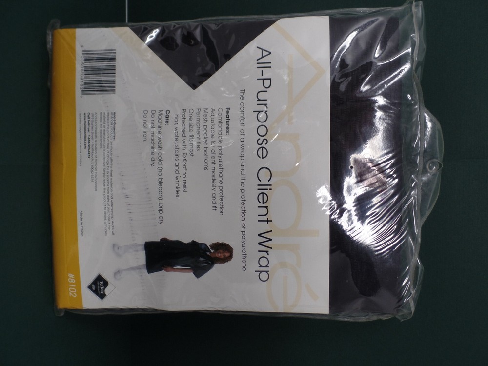 NEW ALL PURPOSE STYIST CLIENT WRAP, BLACK, ONE SIZE BY FROMMONLINE