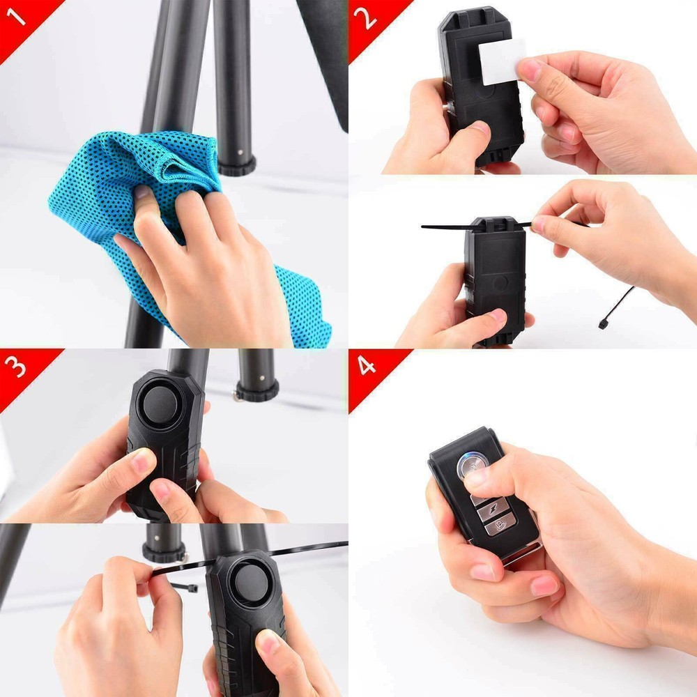 Mobility Scooter Security Alarm with Remote 113db Loud Vibration Sensing System