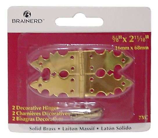 Decorative Hinge - Solid Brass 2-11/16" X 5/8"
