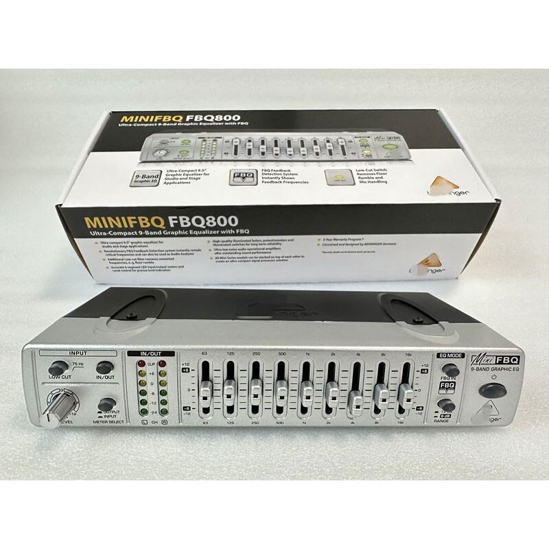 FBQ800 Ultra-compact 9-Band Graphic EQ Equalizer Audio Equalizer Processor