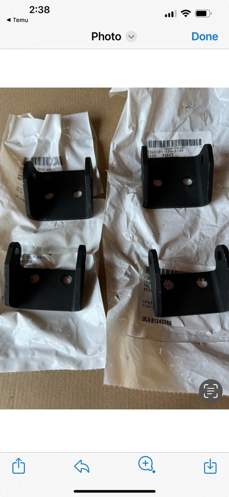 M998 HMMWV HUMVEE M1123 M1045 NOS  SET OF FRONT & REAR DOOR CHECK STRAP BRACKETS