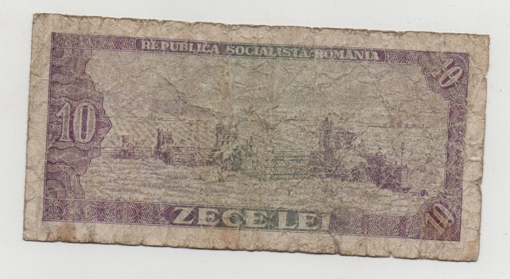ROMANIA 10 LEI 1966 PICK 94 LOOK SCANS
