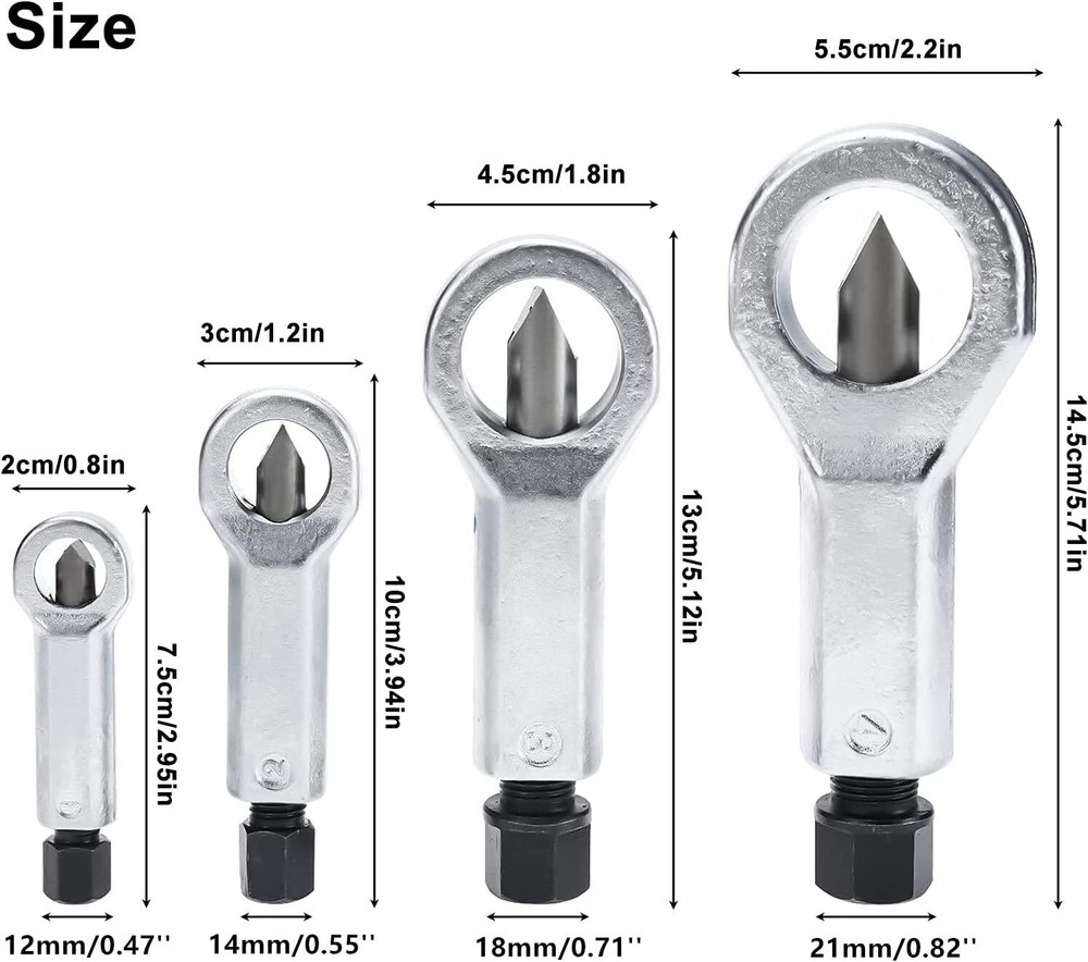 Nut Splitter Breaker 9-27mm Nut Remover Extractor Adjustable Cracker Hand Tools