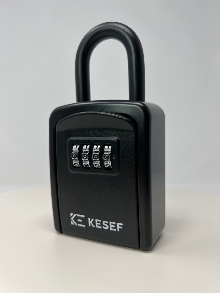 4 Digit Combination Security Lock Box Safe Large 5 Key Waterproof Black