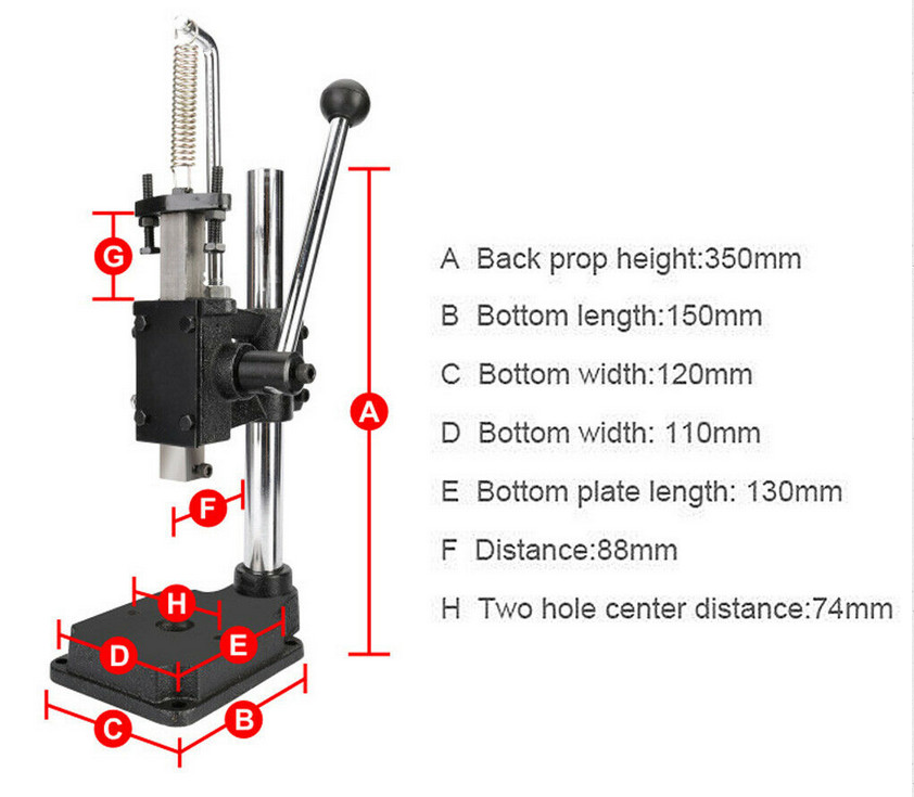 Manual DIY Leather Hole Puncher Hand Punching Machine Press Punch Tools US