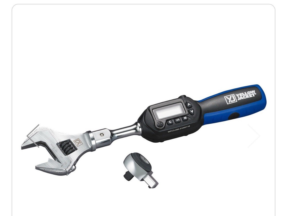 YELLOW JACKET DIGITAL ADJUSTABLE TORQUE WRENCH 60624 With Ratchet Head
