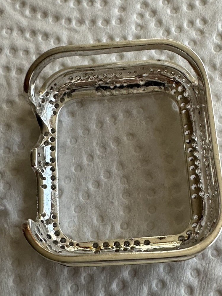 40mm Silvertone Crystal Apple Watch Cover