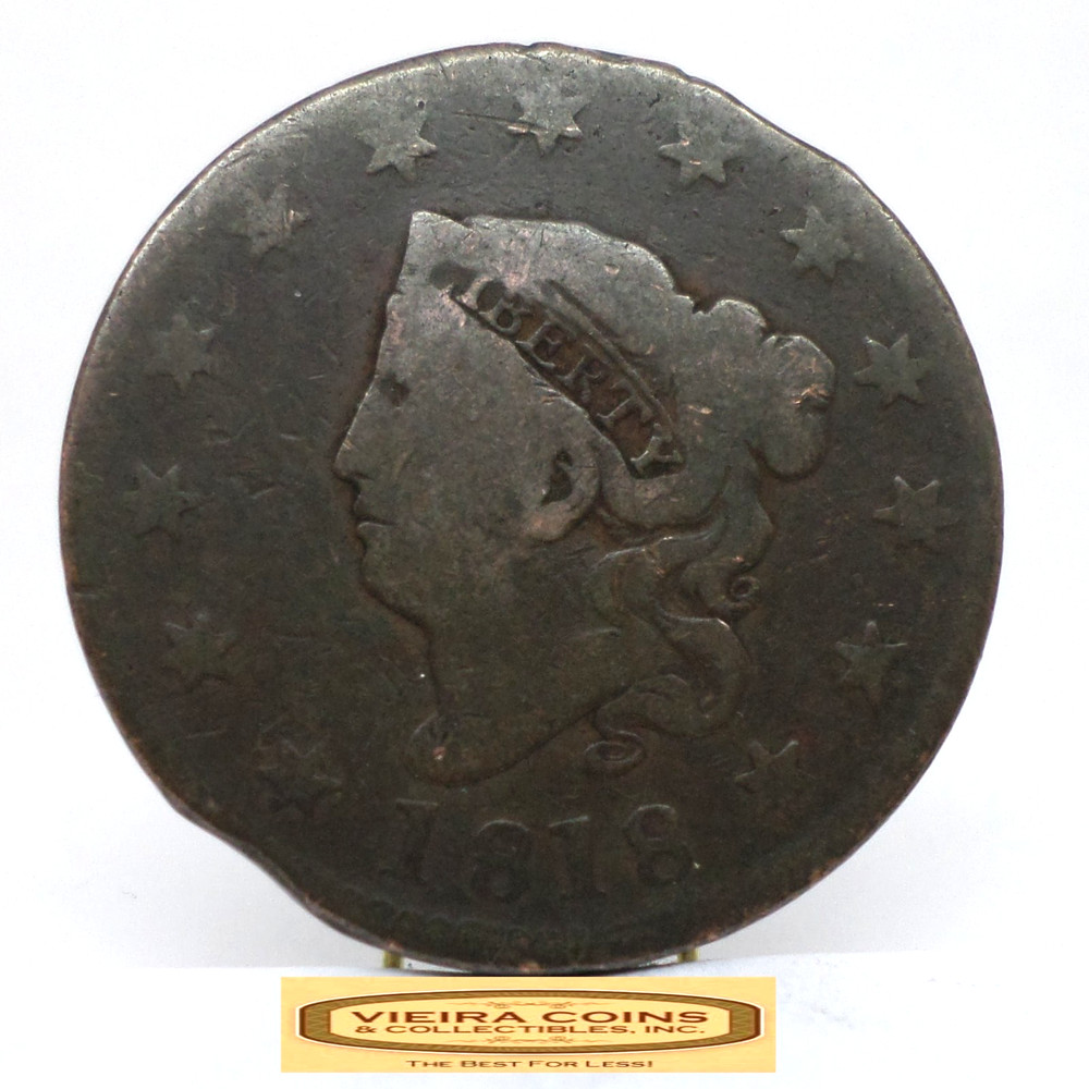 1818 Coronet Head Large Cent, Damaged - #C54258NQ