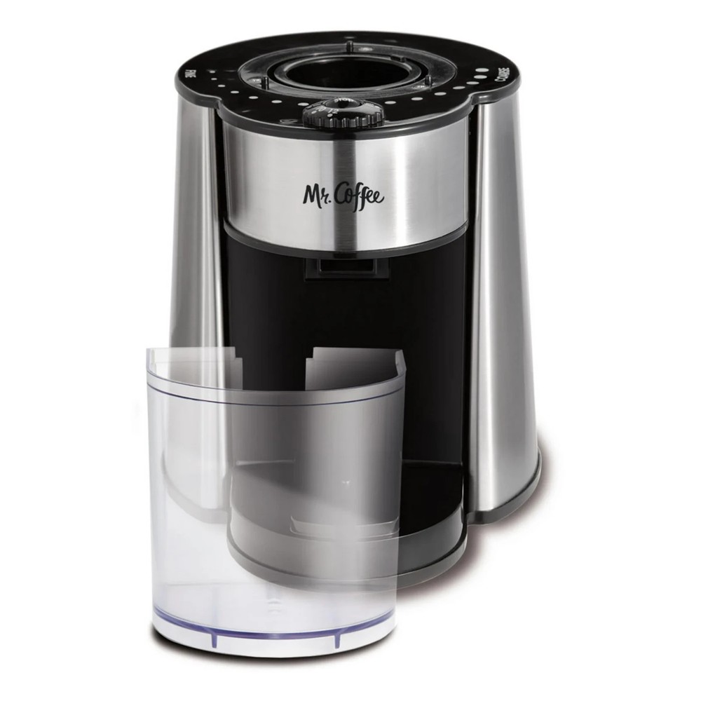 Mr. Coffee Automatic Burr Mill Coffee Grinder with 18 Custom Grinders Silver