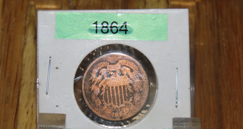 1864 2 cent coin