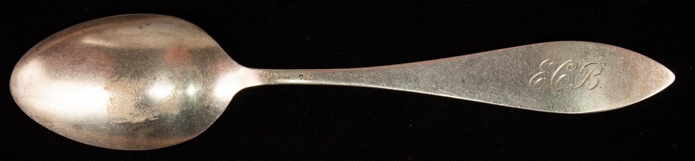 Sterling Spoon Souvenir WHITE LILLIES Enamel