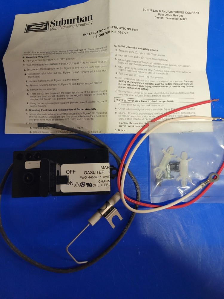 SUBURBAN WATER HEATER PILOT RE IGNITER