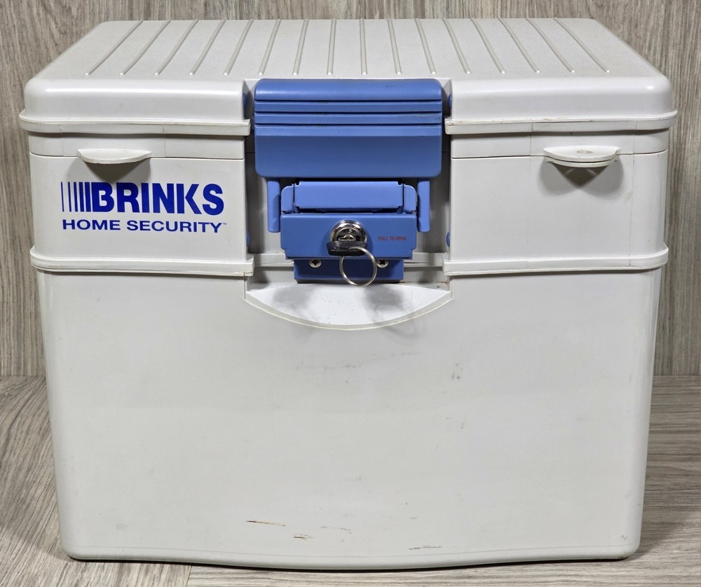 Brinks Home Security Locked Box Fire Safe Rated 1/2 Hour w/Key