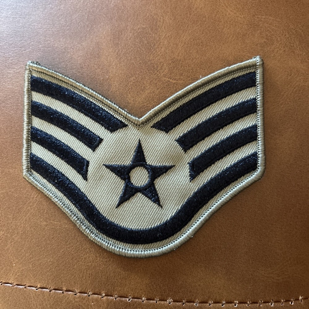 Vtg 4" Patch TECHNICAL SERGEANT RANK CHEVRON USAF Air Force Subdued 51as