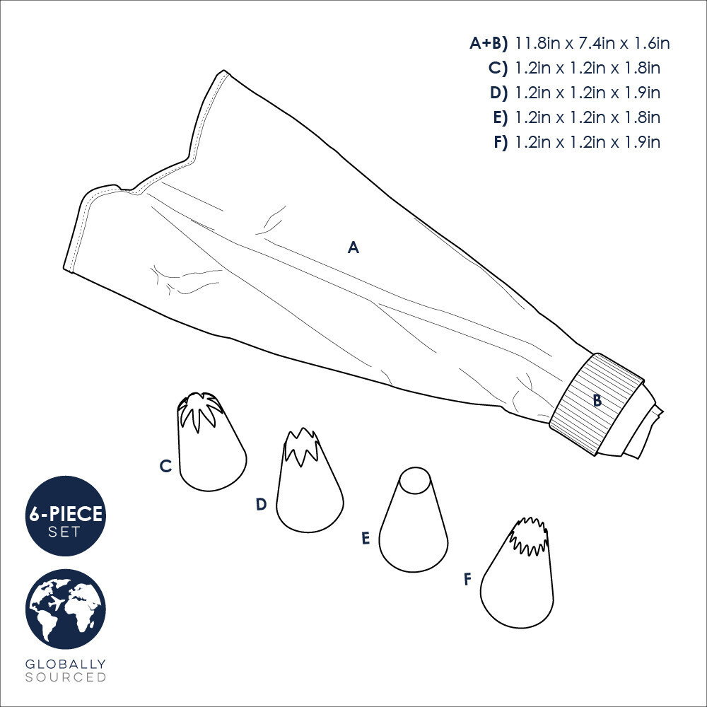 Nordic Ware 6 Piece Jumbo Decorating Set