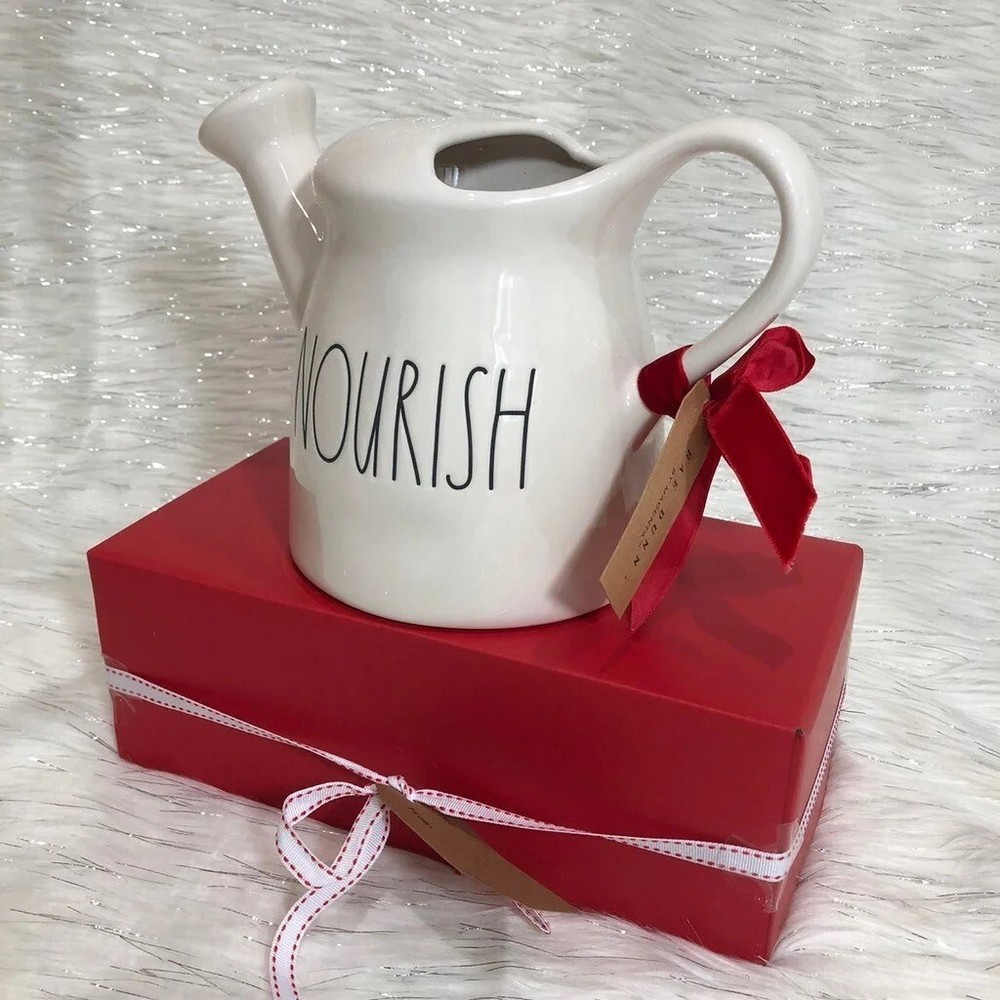 Rae Dunn Watering Pitcher  White Ceramic New