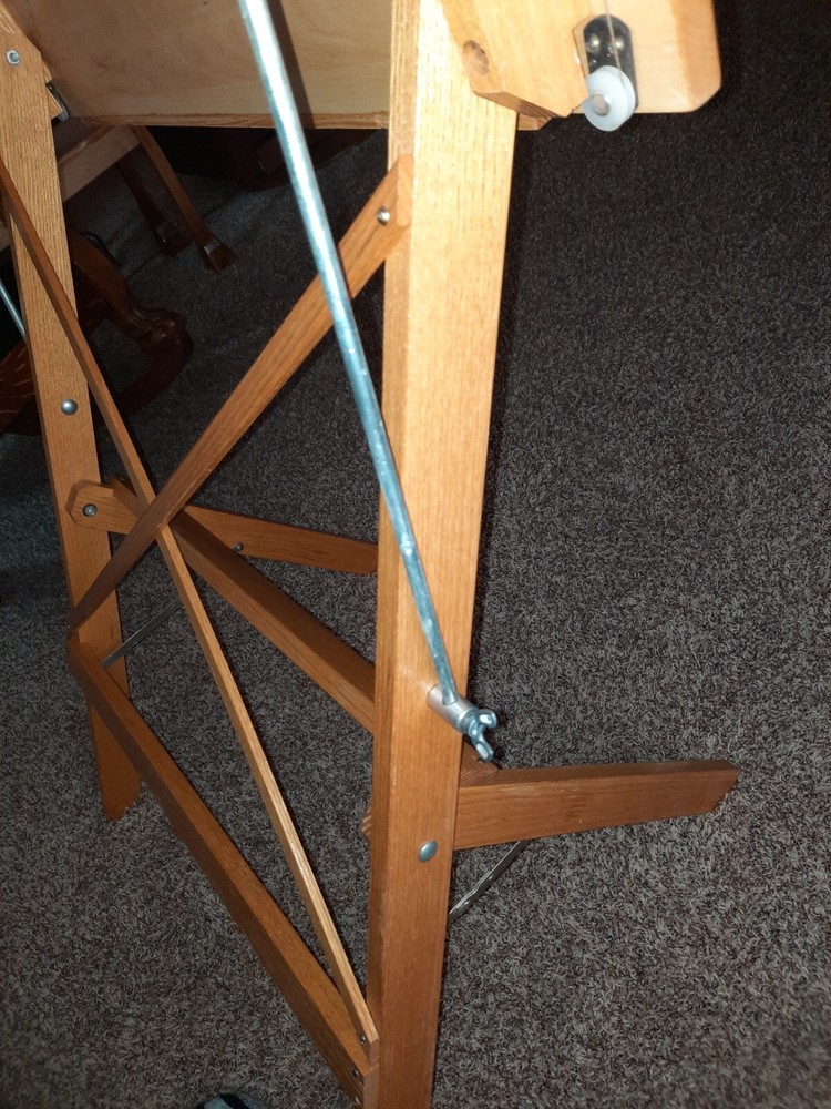 Pine-Top Wooden Drafting / Drawing Table w/Parallel Arm