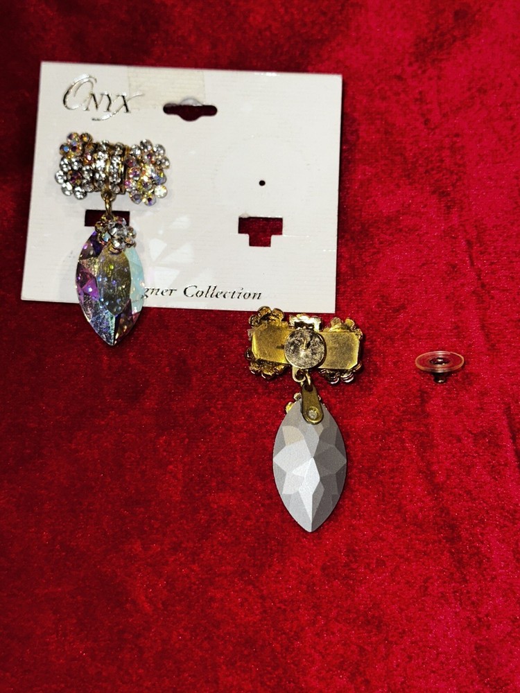 Onyx Designer Dangle Rhinestone Earrings