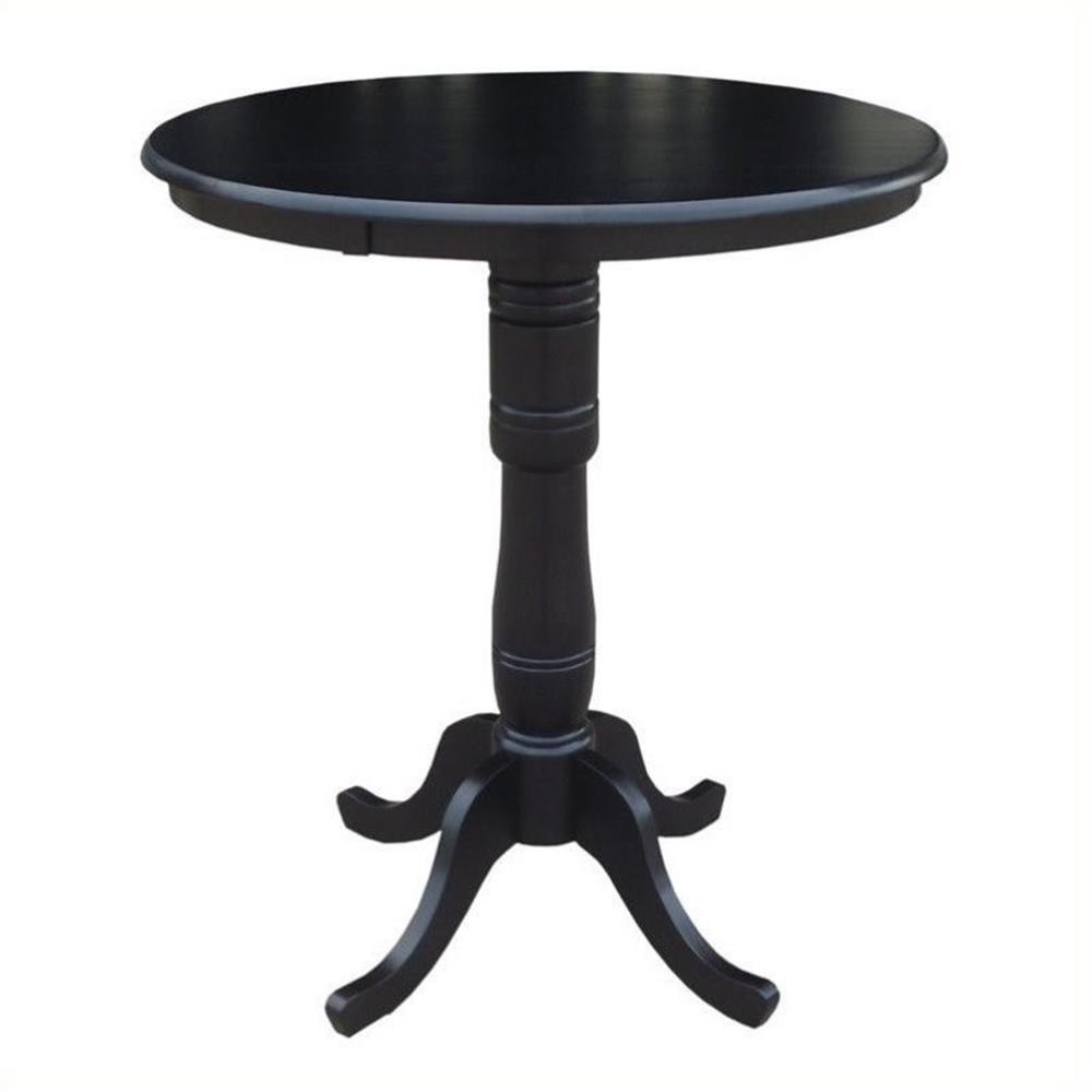 Pemberly Row 36" Round Pub Table in Black