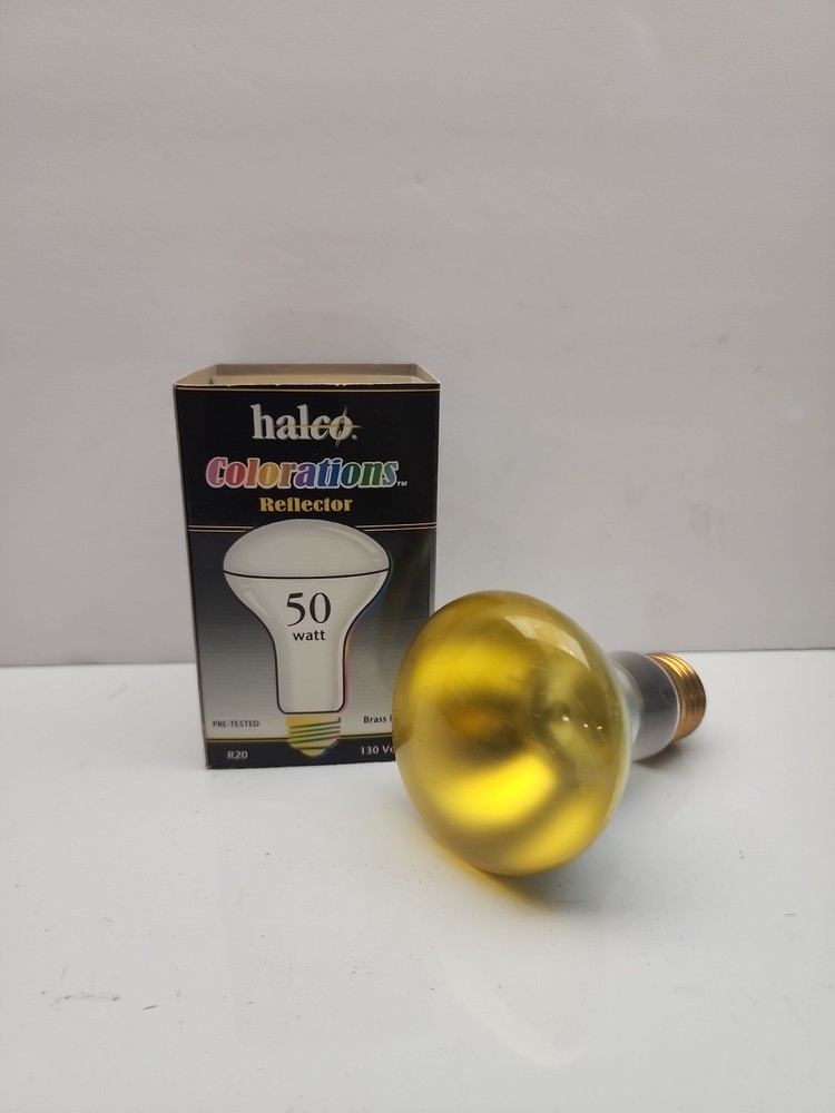 50 Watt R20 Yellow Halco Colorations Light Bulbs Accent Lighting Dimmable #9154
