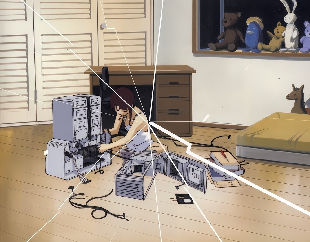 Serial Experiments Lain Poster Rare Illustration by Yoshitoshi ABe Broken