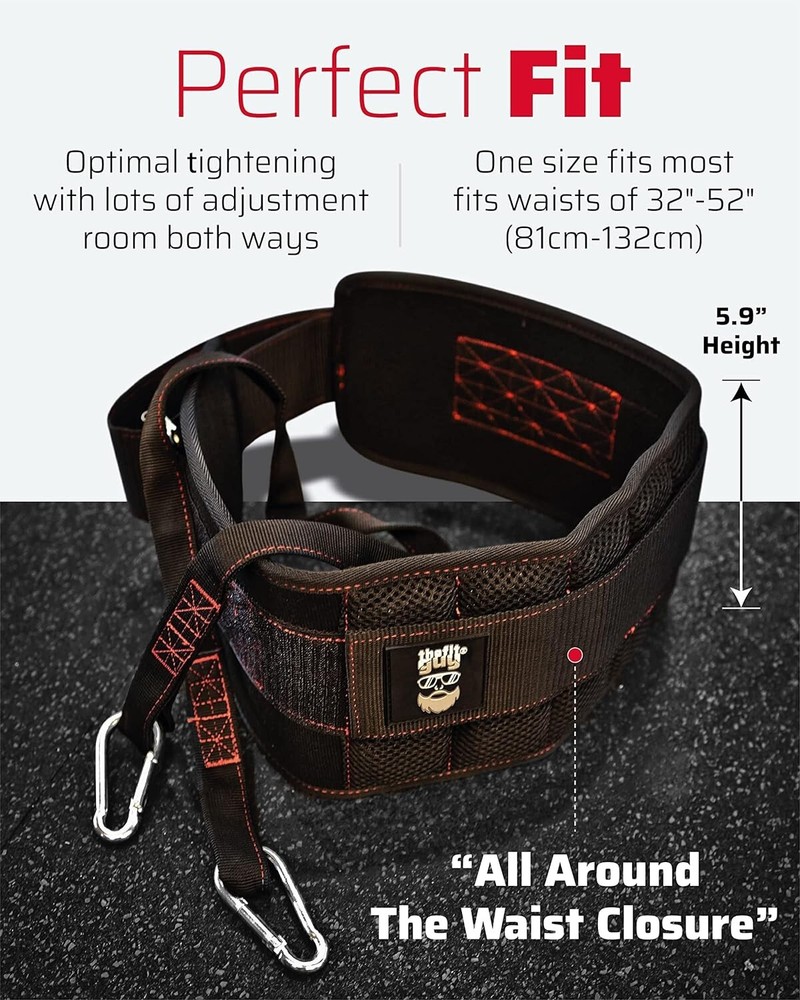 Ultimate Dip Belt | Secure Closure - No Sliding Down | Structured Back Suppor...