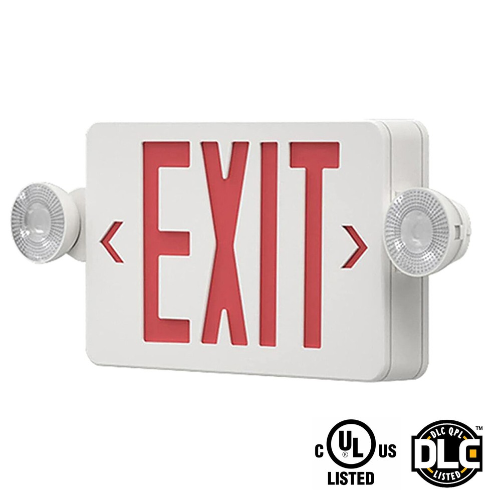 LED Exit Sign Emergency Light Compact Combo Double/single face w/Battery Backup