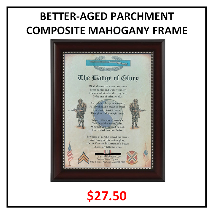 MC-NICE: ARMY Combat Infantryman's Badge of Glory ALL UNITS PERSONALIZED