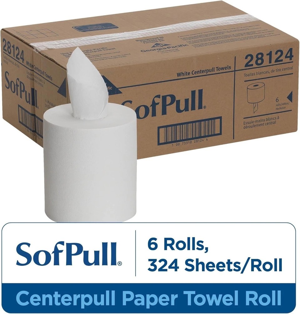 SofPull Centerpull Regular Capacity Paper Towel, White, 28124, 324 Sheets Pe...