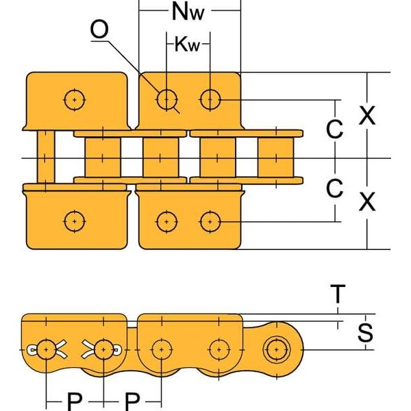 Tsubaki 80Wk1cl Connecting Roller Link, K-1 Attachment