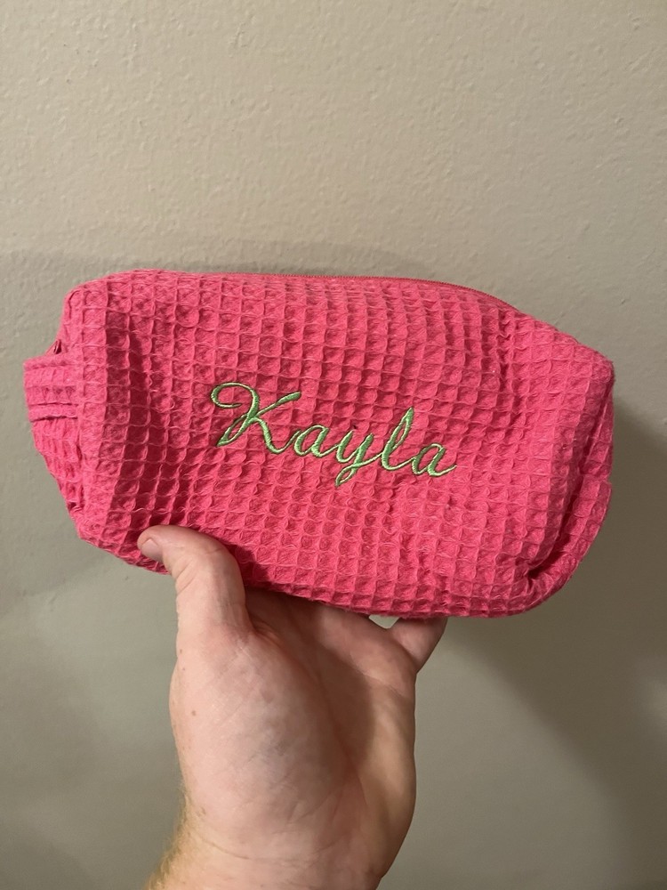 Makeup Pink Bag With Kayla Embroidered
