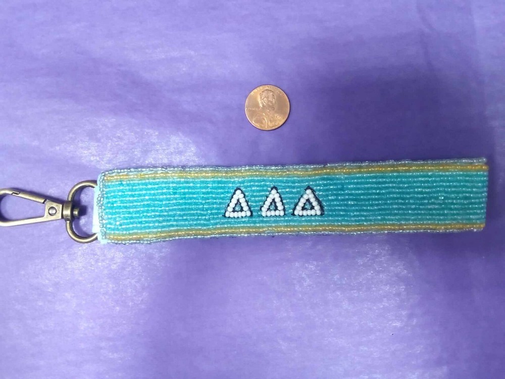 Delta Delta Delta wristlet keychain