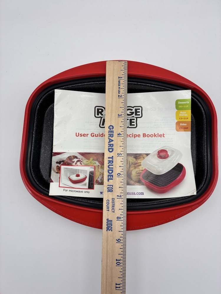 Range Mate Rectangular Nonstick Microwave Grill Pan Red With Recipe Booklet