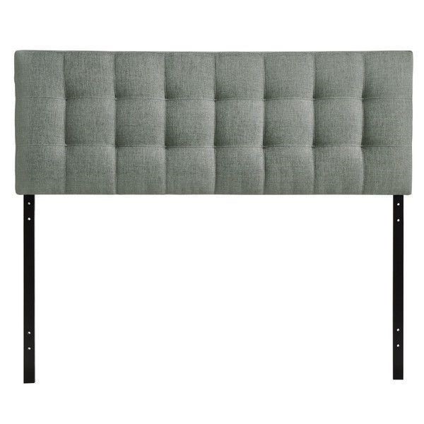 Gray Grey Upholstered Headboard Twin Full Queen King Bed Frame Mount Tuft Fabric