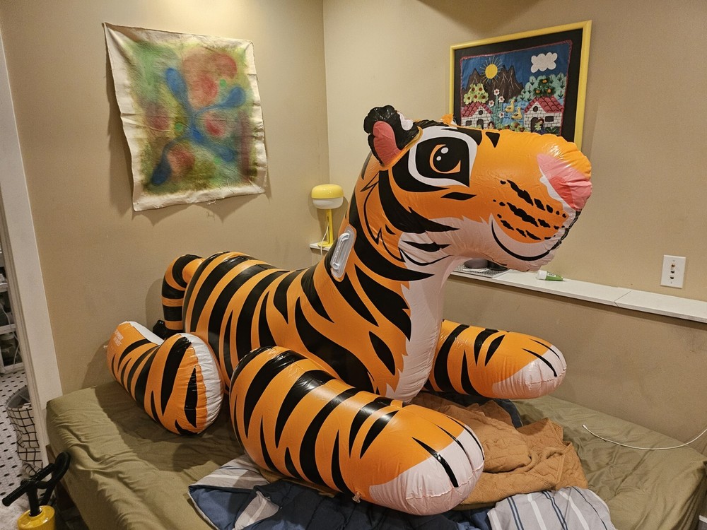 Summer Waves Inflatable Tiger Ride On NIB