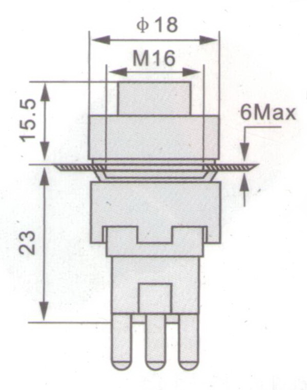 2PC 16mm Round ILLUMINATED Selector switch 2 Position RED 110V LED Latching