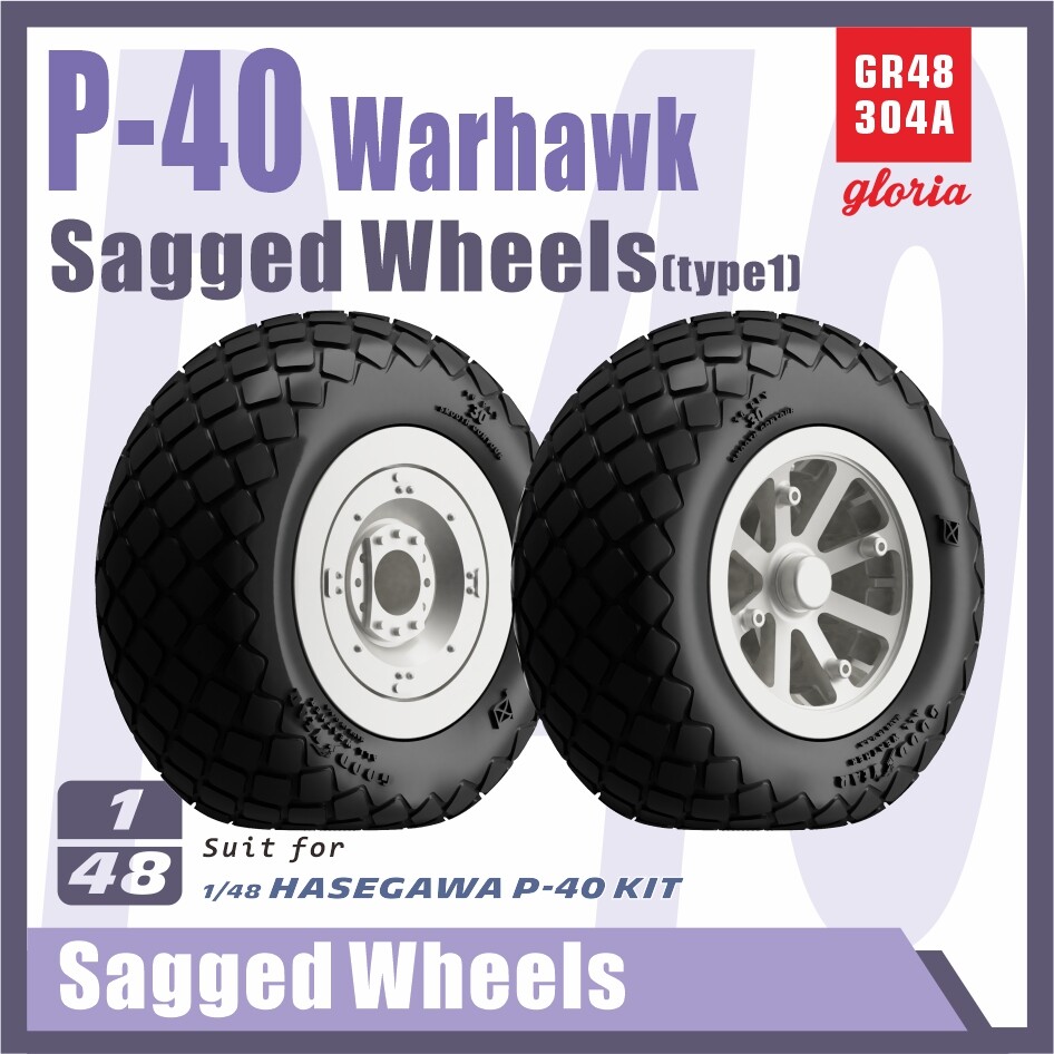 ETmodel 1/48 GR48304A P-40 Warhawk Sagged Wheels(Type 1)3D Printed