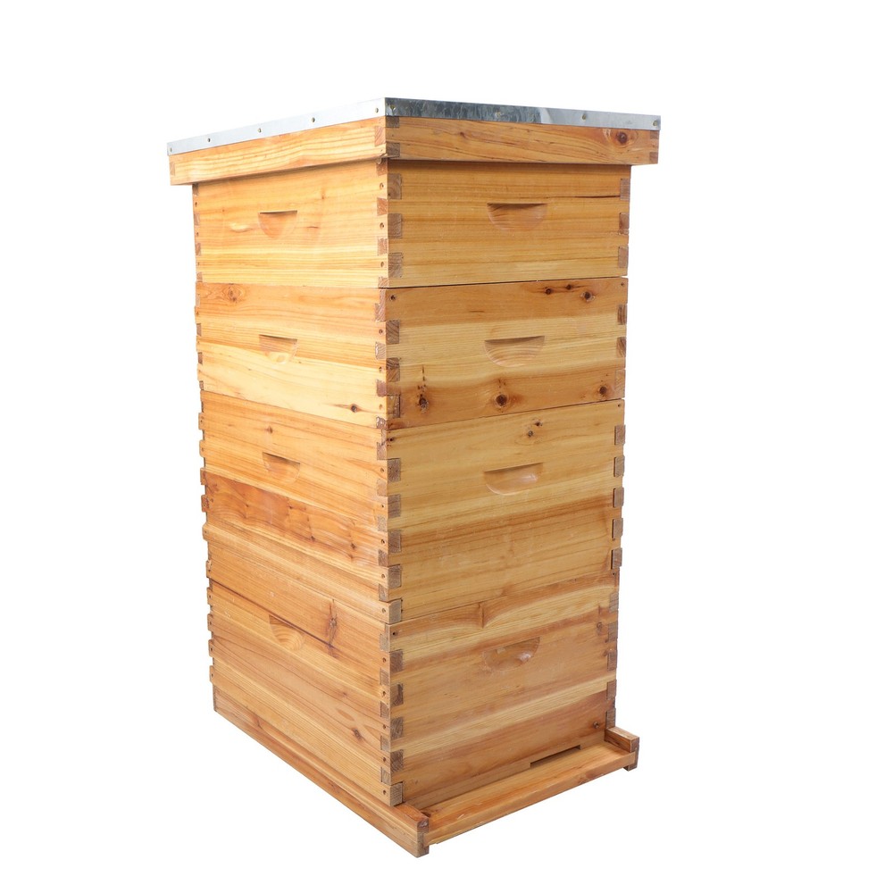 LABLT 10 Frame Bee Hive Beeswax Coated W/ Frames and Waxed Foundations 4 Layer