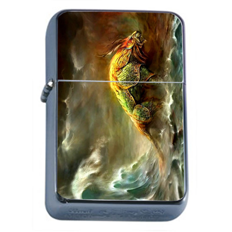 Fantasy Creature Em1 Flip Top Oil Lighter Wind Resistant