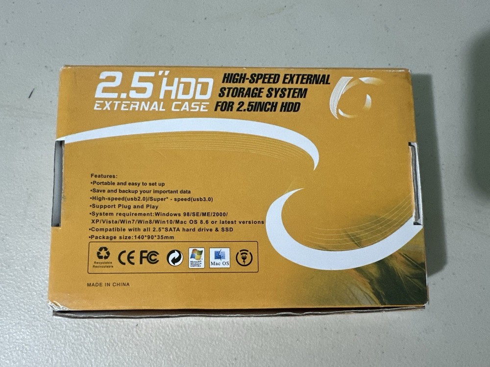 2.5 HDD External case high speed external storage system for 2.5in HDD Untested