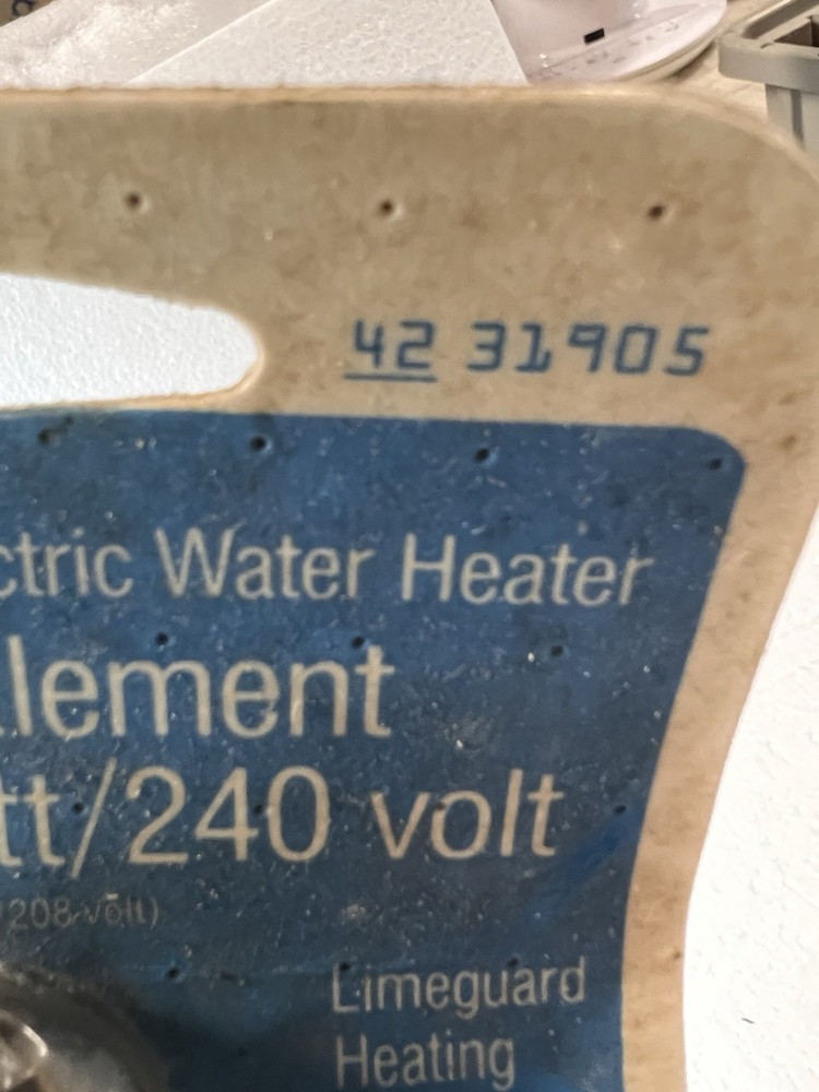 Sears Electric Water Heater Element Kit Part No. 4231905