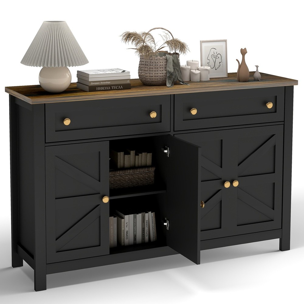 55.1in Sideboard Buffet Cabinet Kitchen Storage Sideboard With Drawers CCII