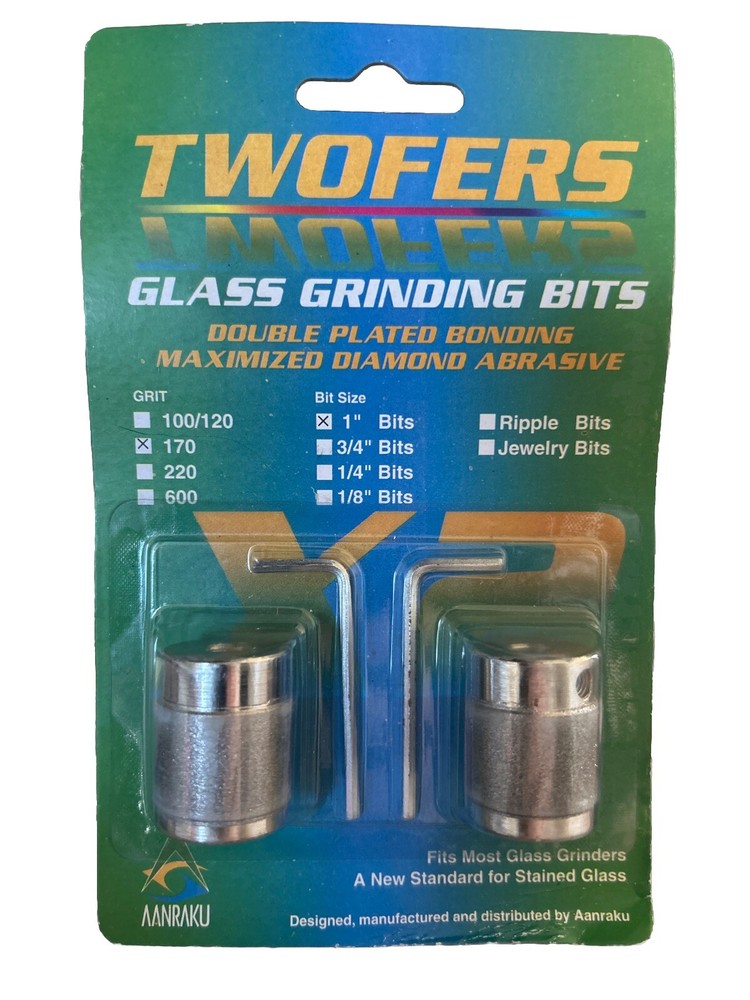 Twofer Stained Glass Grinding Bits 1" 170 Grit Diamond  NEW