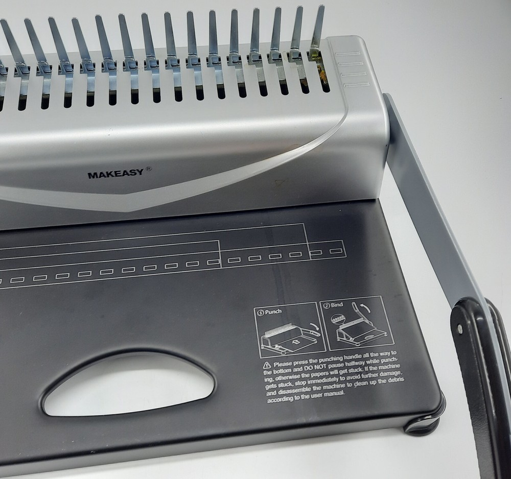 MAKEASY Comb Binding Machine 21 Hole 450 Sheet Paper Punch Binder/Binding Rings