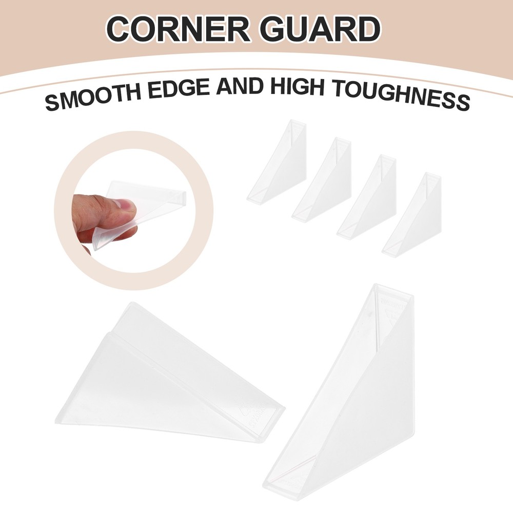 30Pcs Plastic Right Angle Triangle Glass Table Corner Protector, Clear